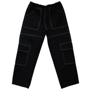 Black Denim Utility Pants